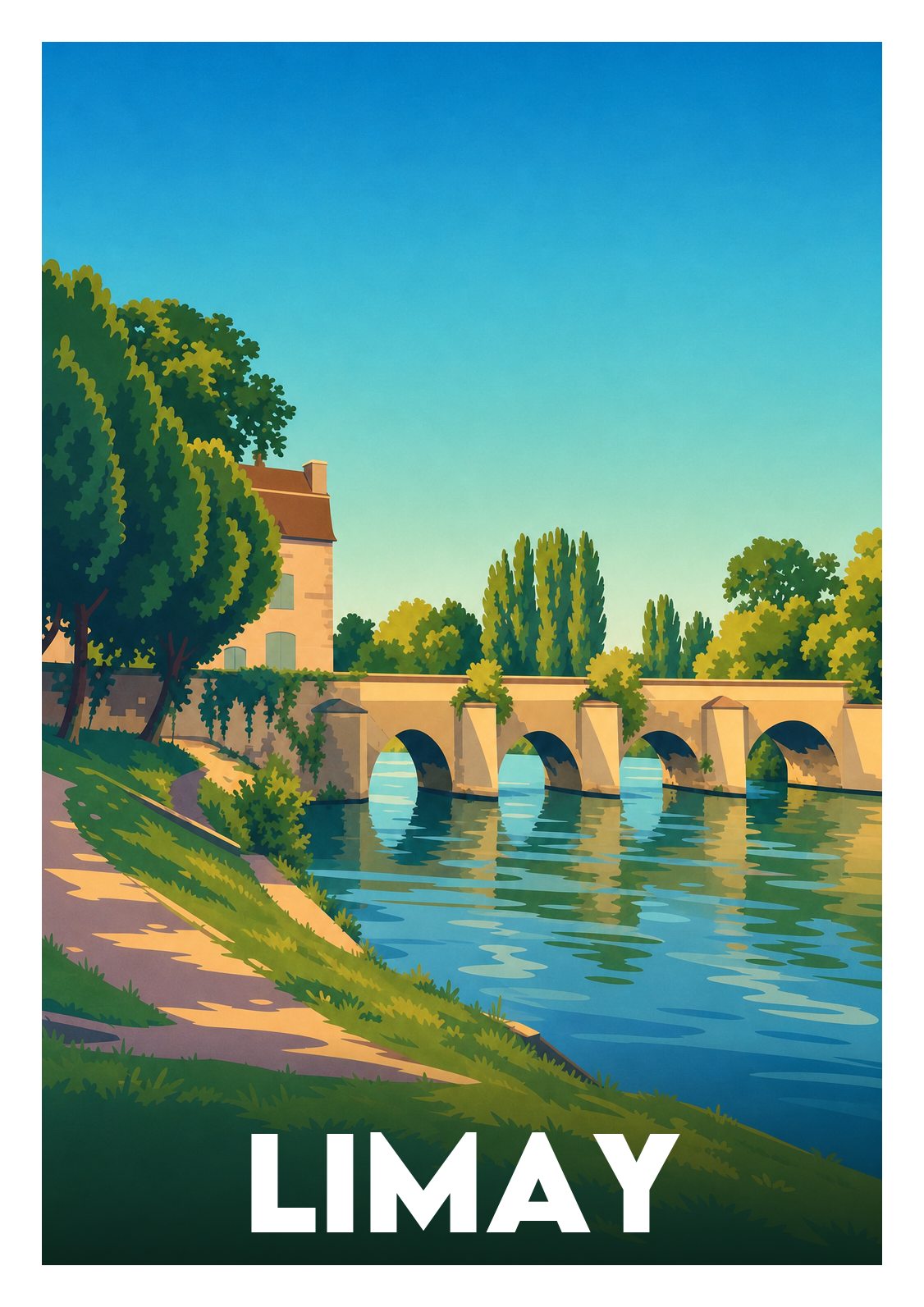 Affiche souvenir de Limay – image brute sans cadre