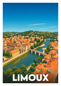 Affiche souvenir de Limoux – image brute sans cadre