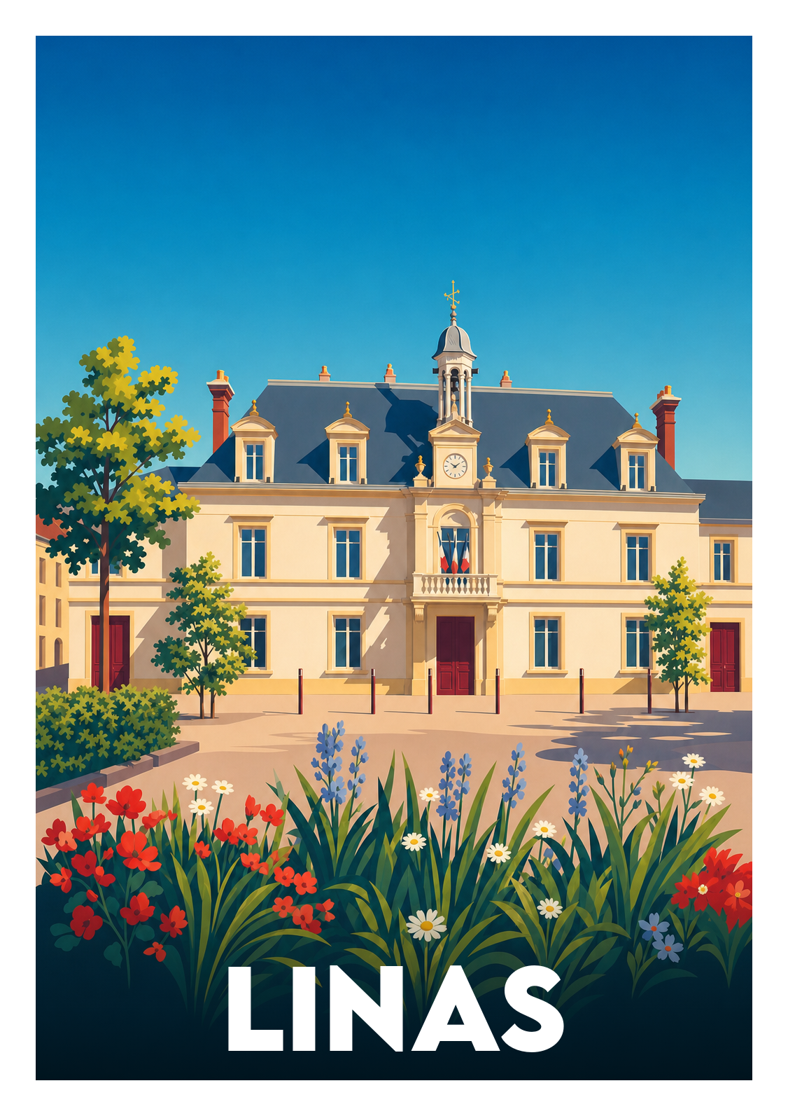 Affiche souvenir de Linas – image brute sans cadre