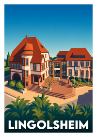 Affiche souvenir de Lingolsheim – image brute sans cadre