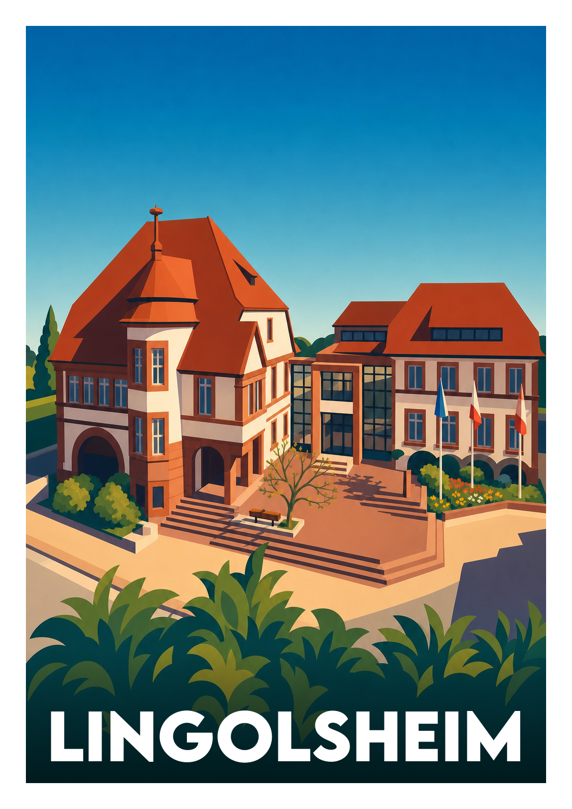 Affiche souvenir de Lingolsheim – image brute sans cadre