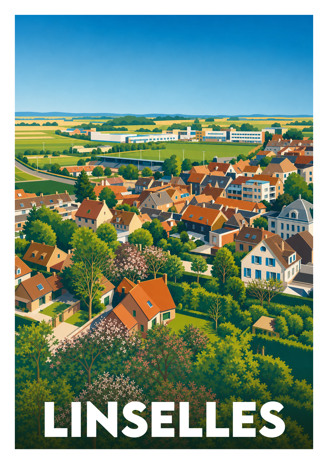 Affiche souvenir de Linselles – image brute sans cadre