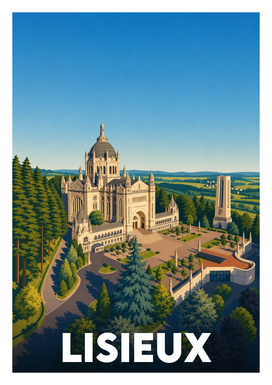 Affiche souvenir de Lisieux – image brute sans cadre
