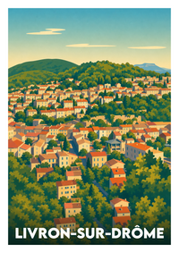Affiche souvenir de Livron-sur-Drôme – image brute sans cadre