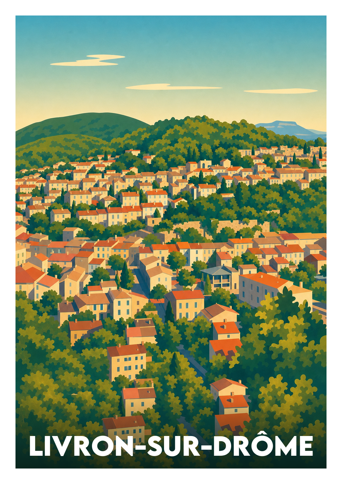 Affiche souvenir de Livron-sur-Drôme – image brute sans cadre