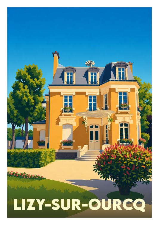 Affiche souvenir de Lizy-sur-Ourcq – image brute sans cadre