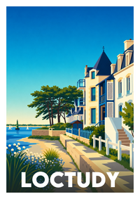 Affiche souvenir de Loctudy – image brute sans cadre
