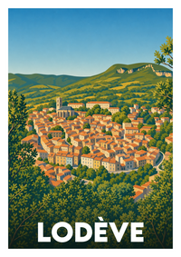 Affiche souvenir de Lodève – image brute sans cadre