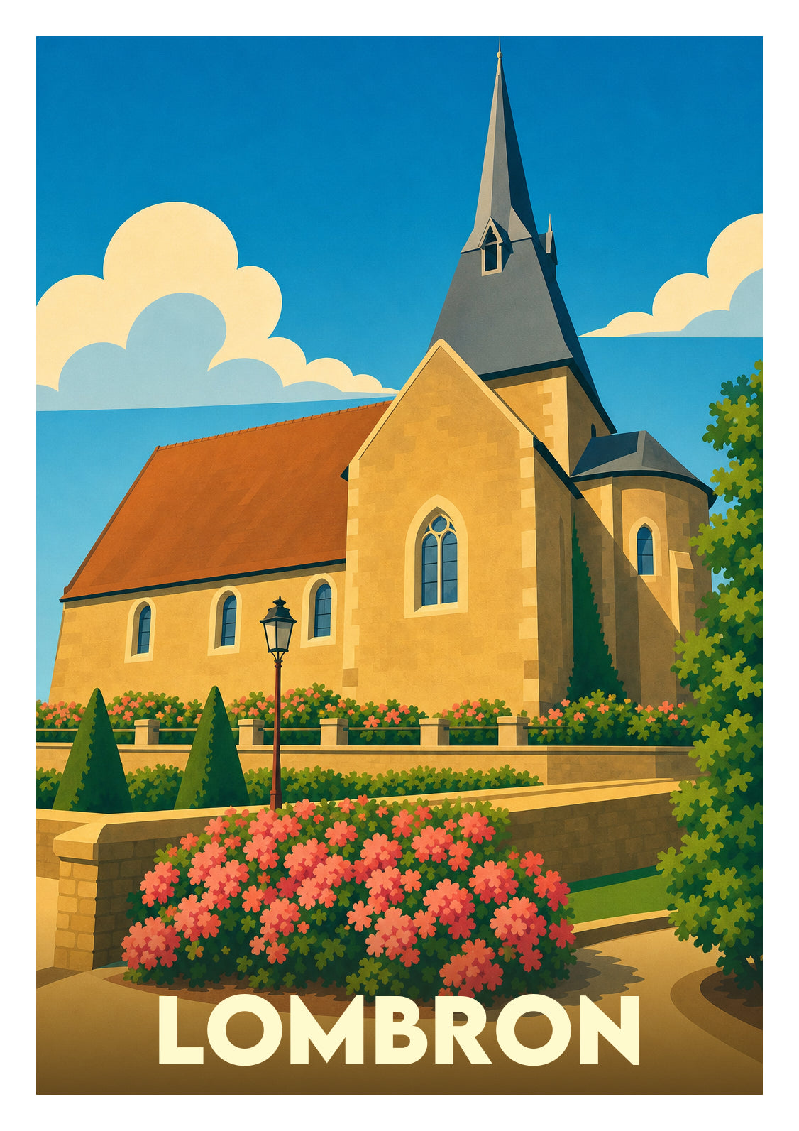 Affiche souvenir de Lombron – image brute sans cadre
