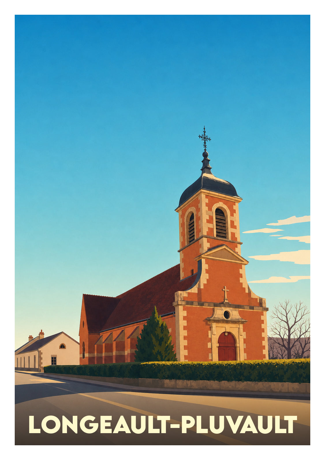 Affiche souvenir de Longeault-Pluvault – image brute sans cadre