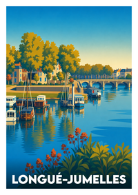 Affiche souvenir de Longué-Jumelles – image brute sans cadre