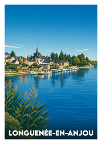 Affiche souvenir de Longuenée-en-Anjou – image brute sans cadre