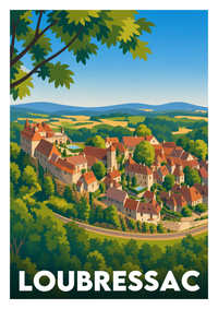 Affiche souvenir de Loubressac – image brute sans cadre
