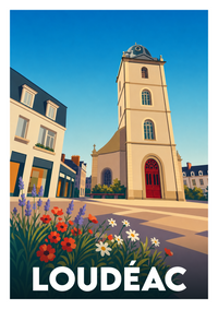 Affiche souvenir de Loudéac – image brute sans cadre