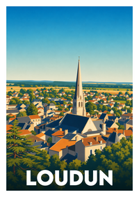 Affiche souvenir de Loudun – image brute sans cadre