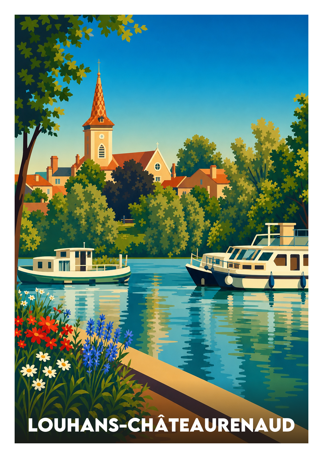 Affiche souvenir de Louhans-Châteaurenaud – image brute sans cadre