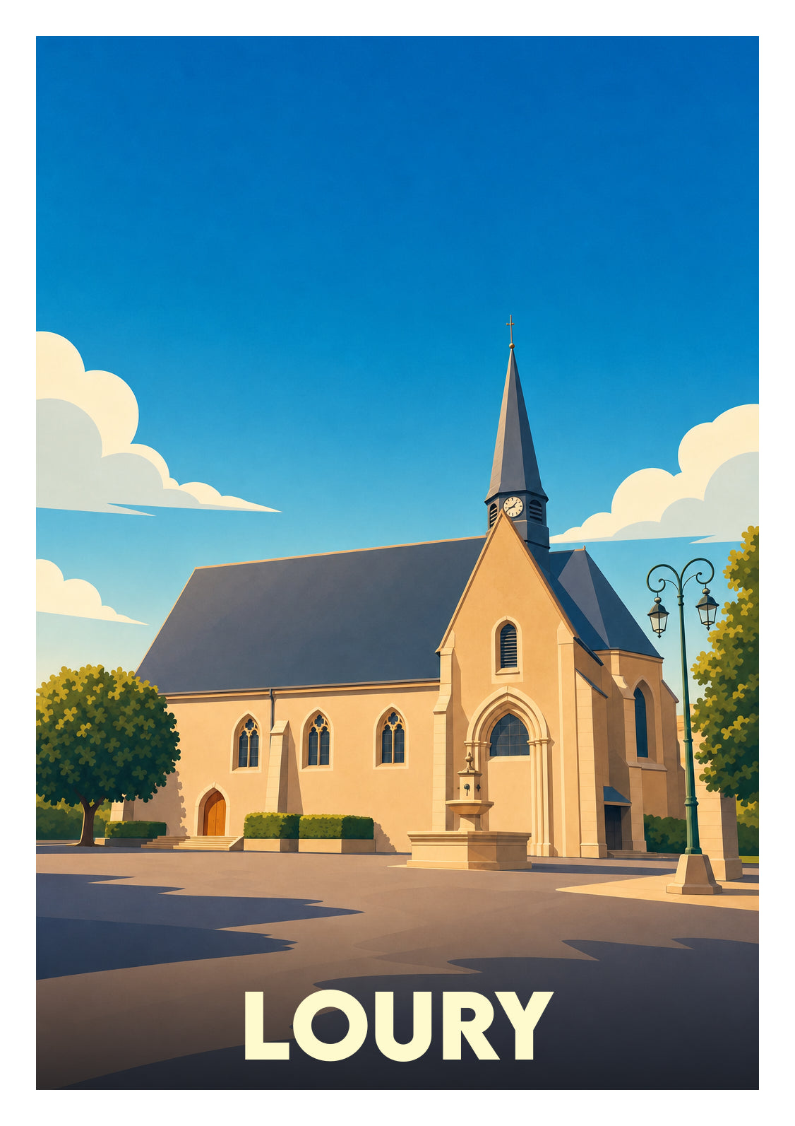 Affiche souvenir de Loury – image brute sans cadre