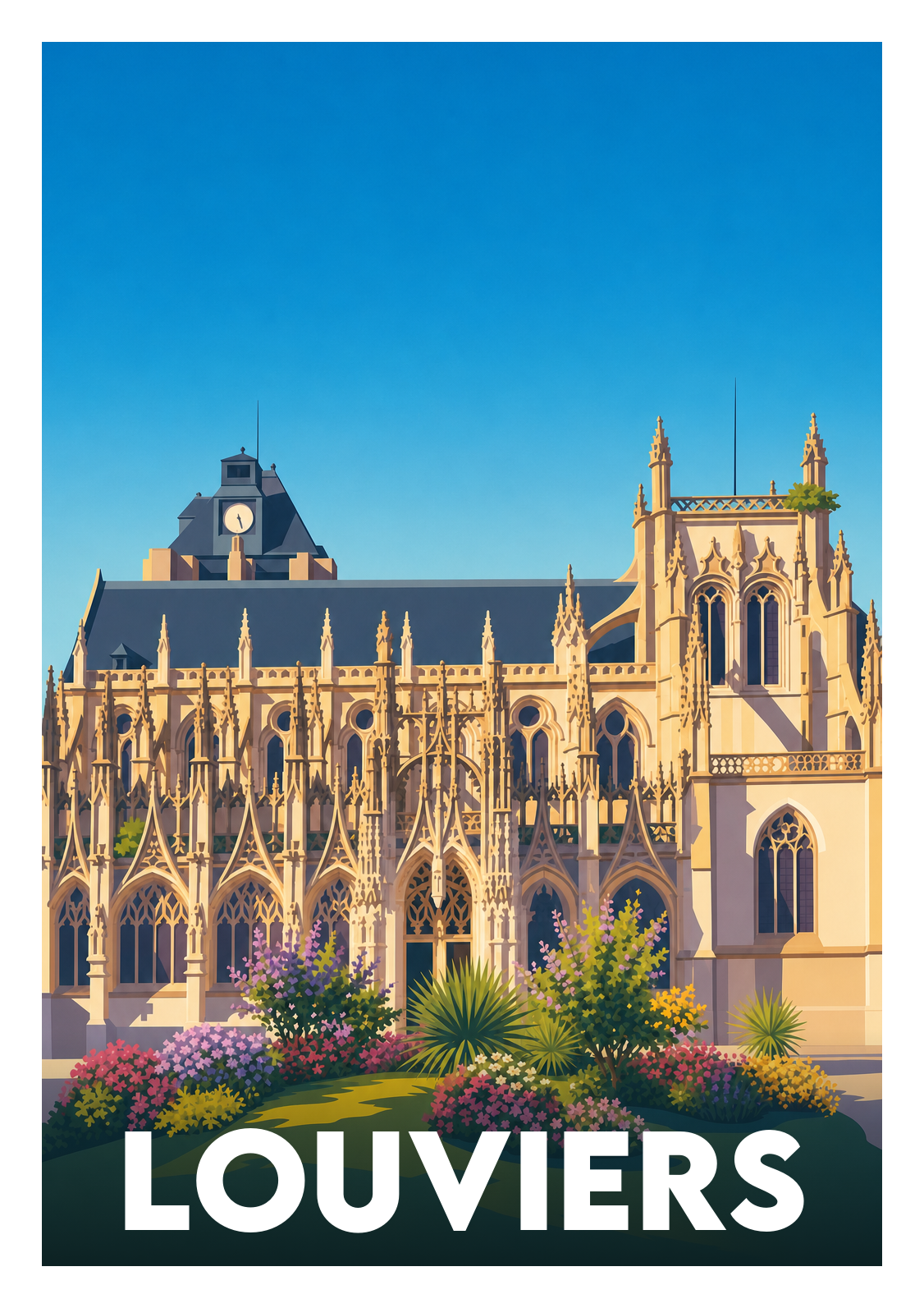 Affiche souvenir de Louviers – image brute sans cadre