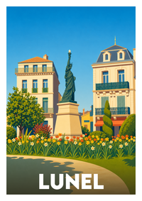 Affiche souvenir de Lunel – image brute sans cadre
