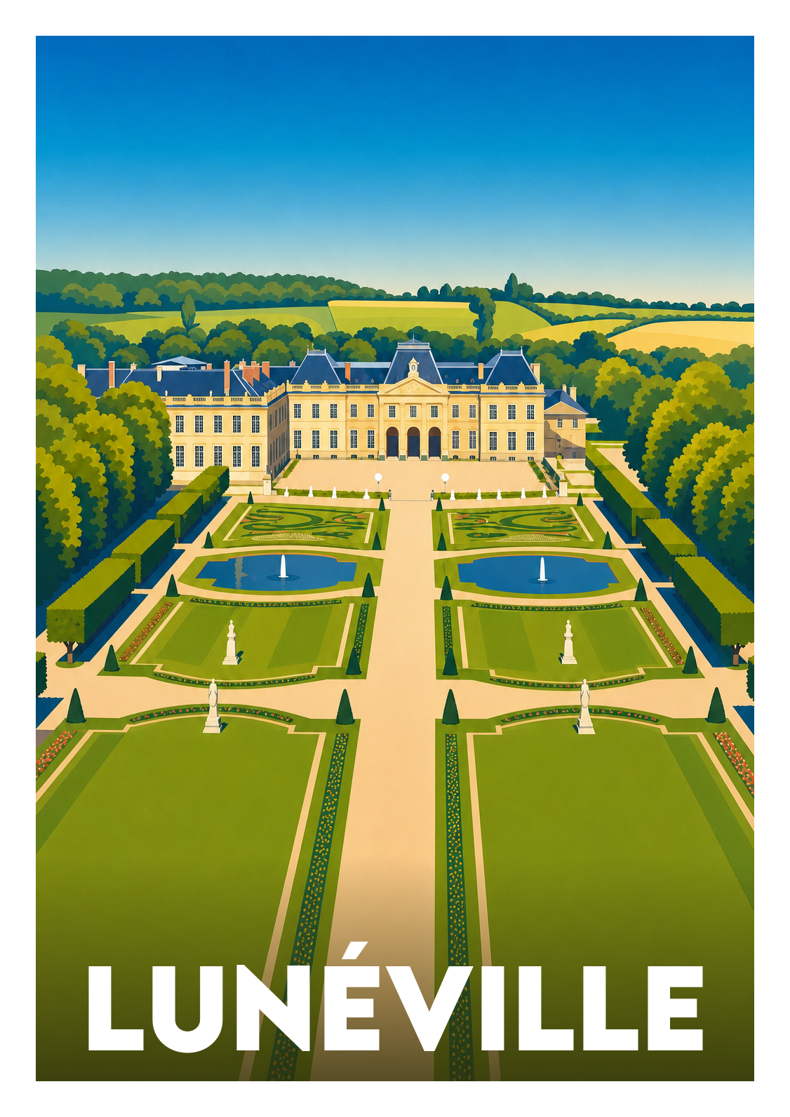 Affiche souvenir de Lunéville – image brute sans cadre