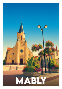 Affiche souvenir de Mably – image brute sans cadre