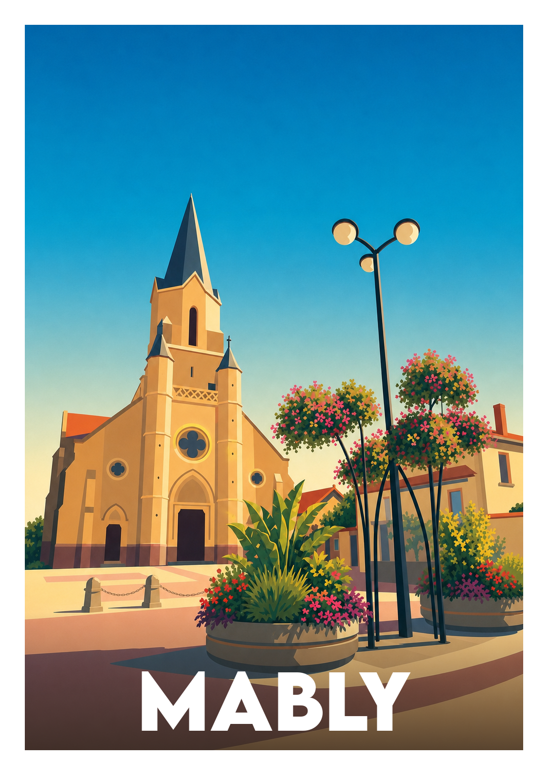 Affiche souvenir de Mably – image brute sans cadre