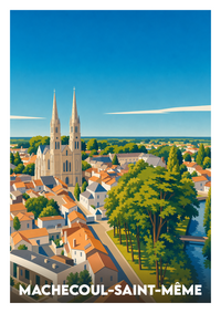 Affiche souvenir de Machecoul-Saint-Même – image brute sans cadre