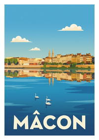 Affiche souvenir de Mâcon – image brute sans cadre
