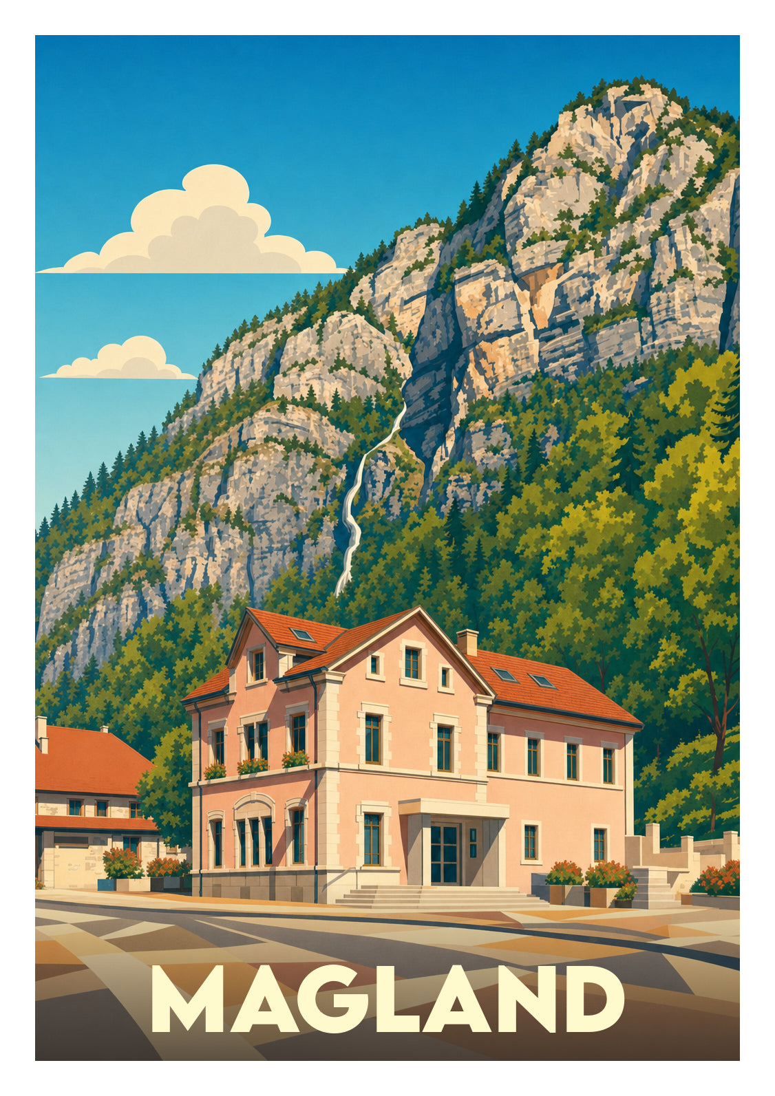 Affiche souvenir de Magland – image brute sans cadre