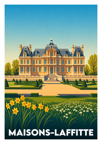 Affiche souvenir de Maisons-Laffitte – image brute sans cadre