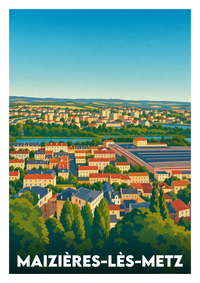 Affiche souvenir de Maizières-lès-Metz – image brute sans cadre