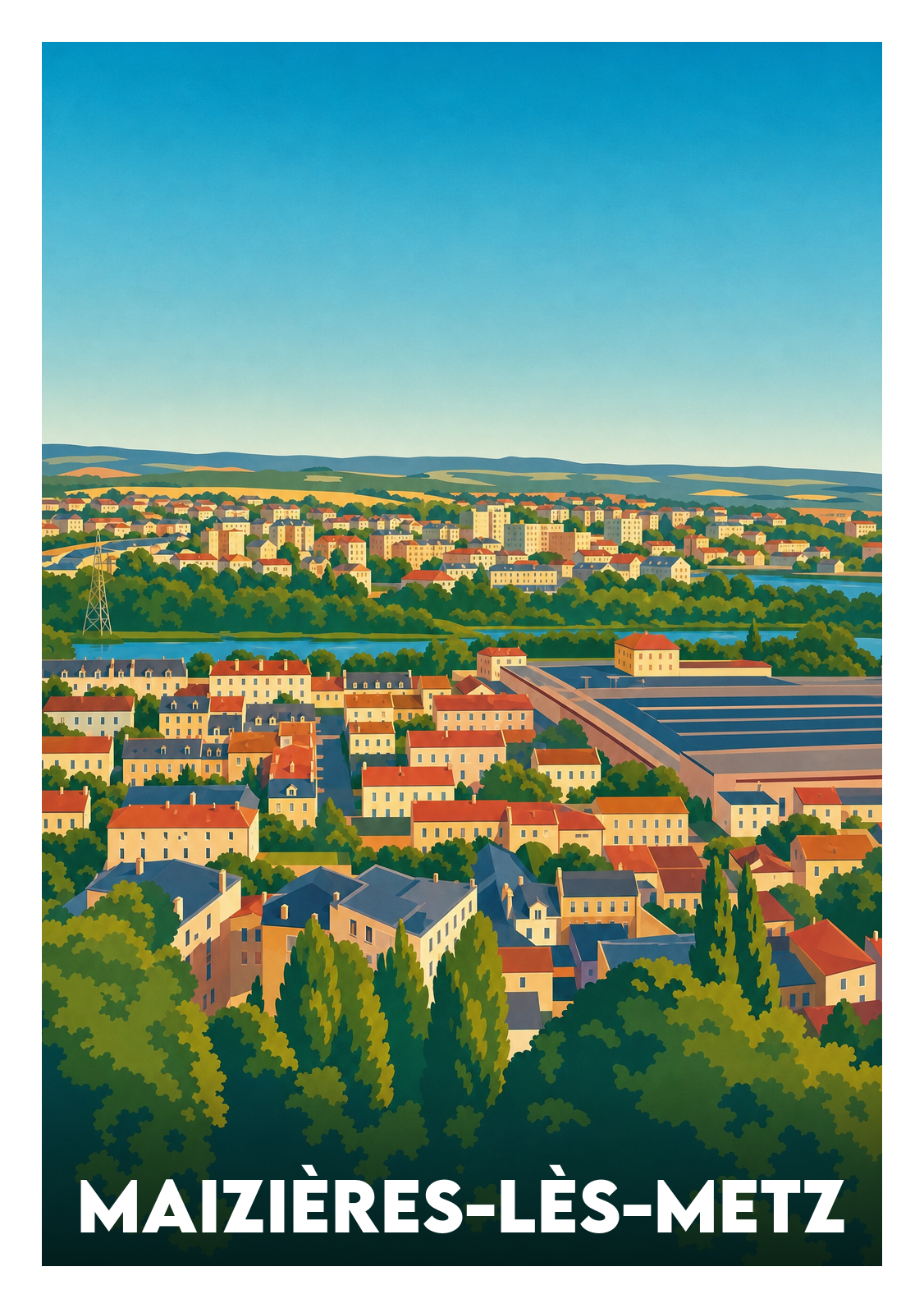 Affiche souvenir de Maizières-lès-Metz – image brute sans cadre
