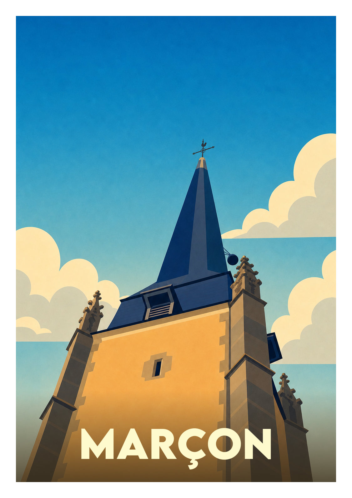 Affiche souvenir de Marçon – image brute sans cadre