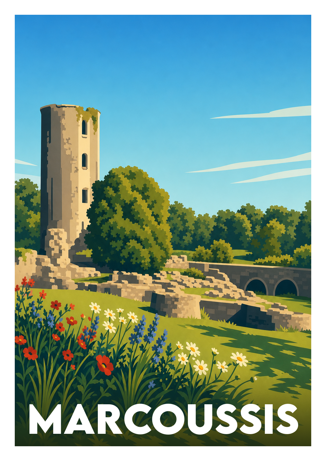 Affiche souvenir de Marcoussis – image brute sans cadre