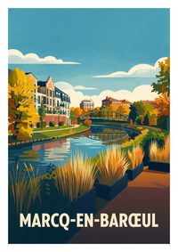 Affiche souvenir de Marcq-en-Barœul – image brute sans cadre