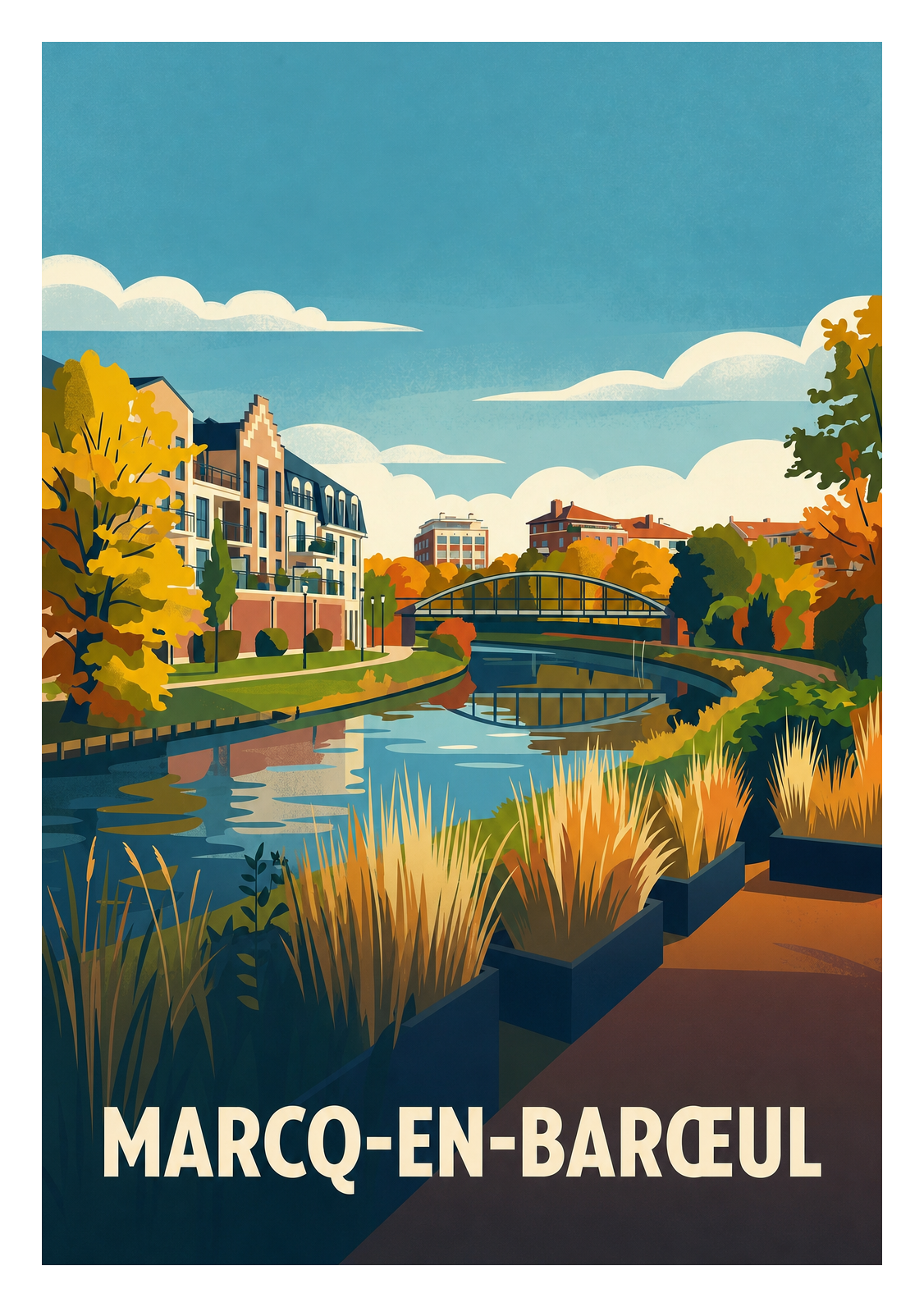 Affiche souvenir de Marcq-en-Barœul – image brute sans cadre