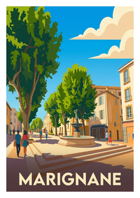 Affiche souvenir de Marignane – image brute sans cadre
