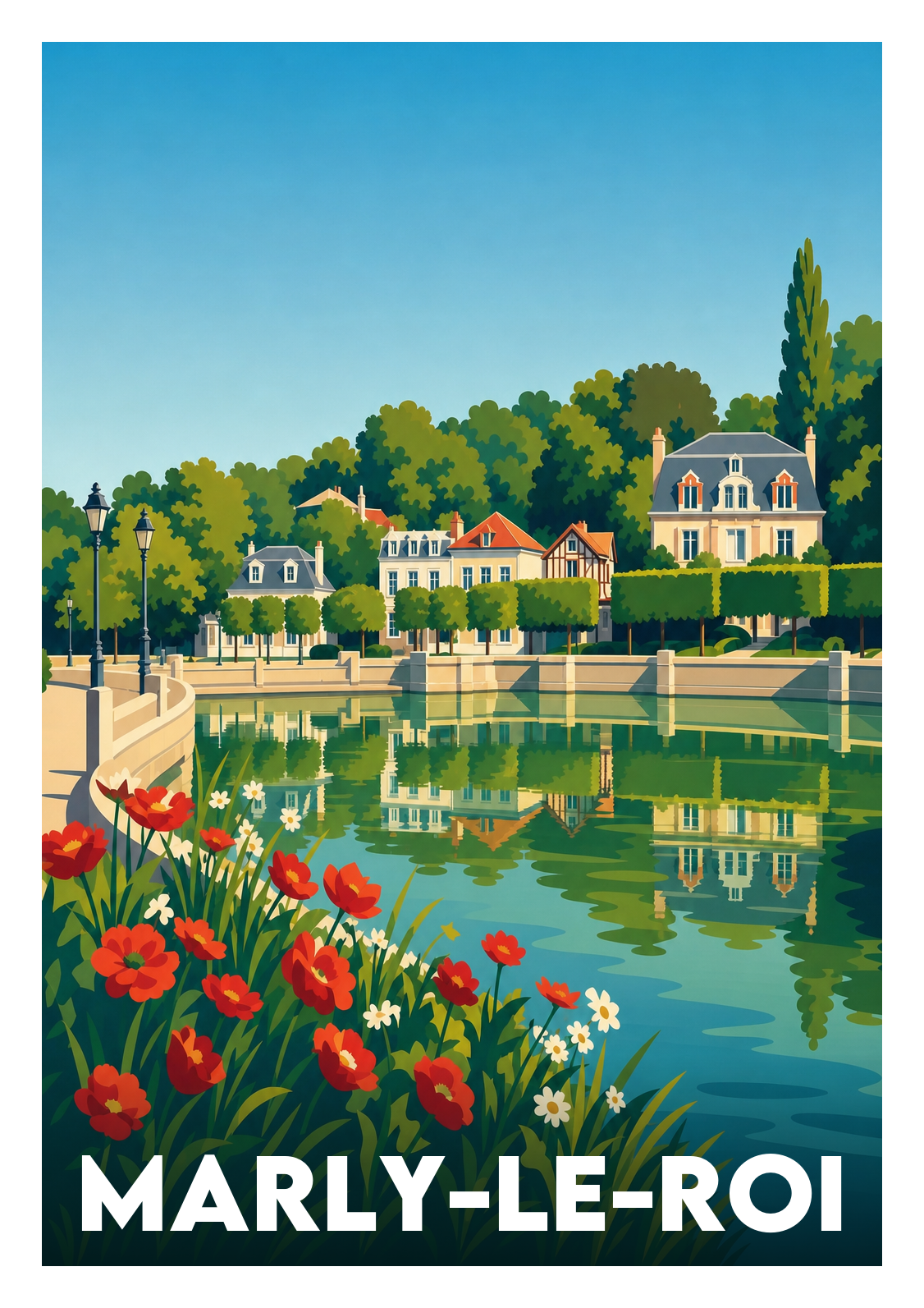 Affiche souvenir de Marly-le-Roi – image brute sans cadre