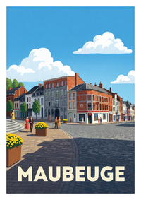 Affiche souvenir de Maubeuge – image brute sans cadre