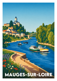 Affiche souvenir de Mauges-sur-Loire – image brute sans cadre