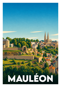 Affiche souvenir de Mauléon – image brute sans cadre