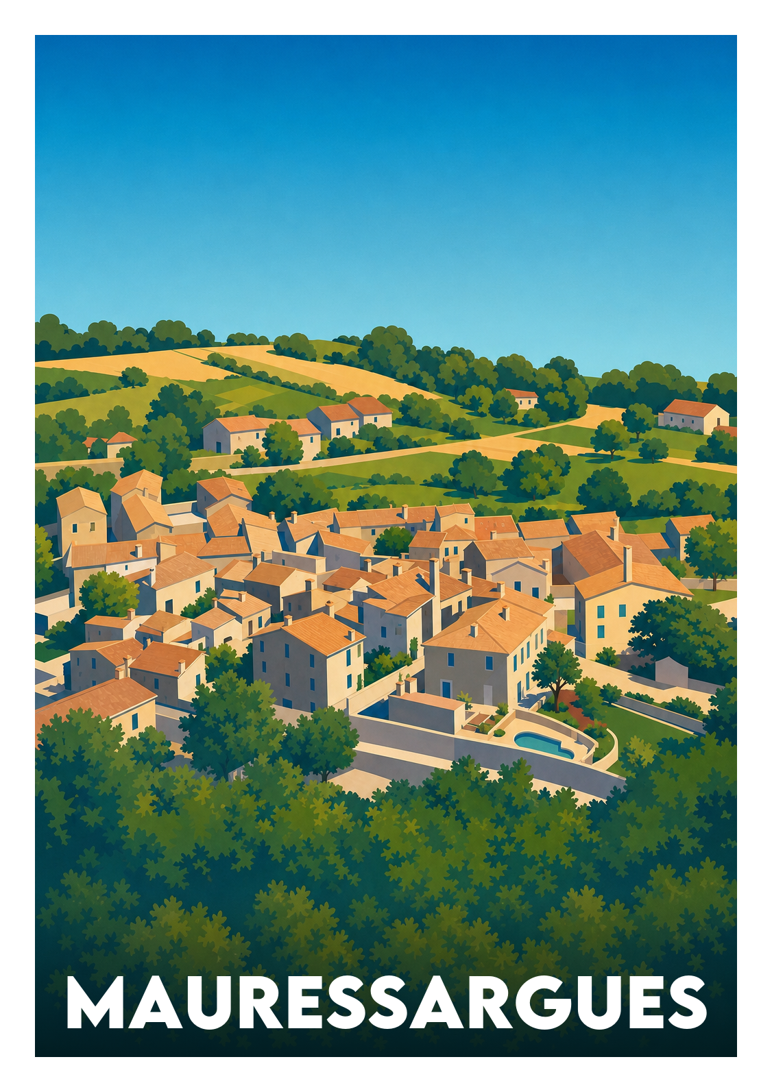 Affiche souvenir de Mauressargues – image brute sans cadre