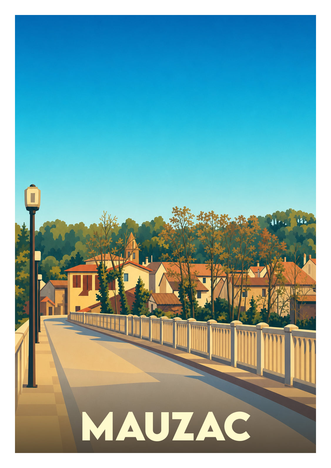 Affiche souvenir de Mauzac – image brute sans cadre