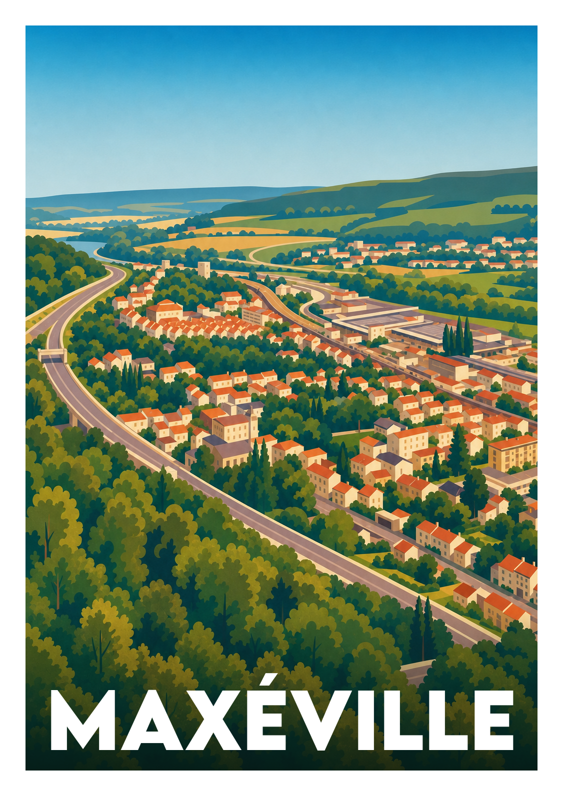 Affiche souvenir de Maxéville – image brute sans cadre