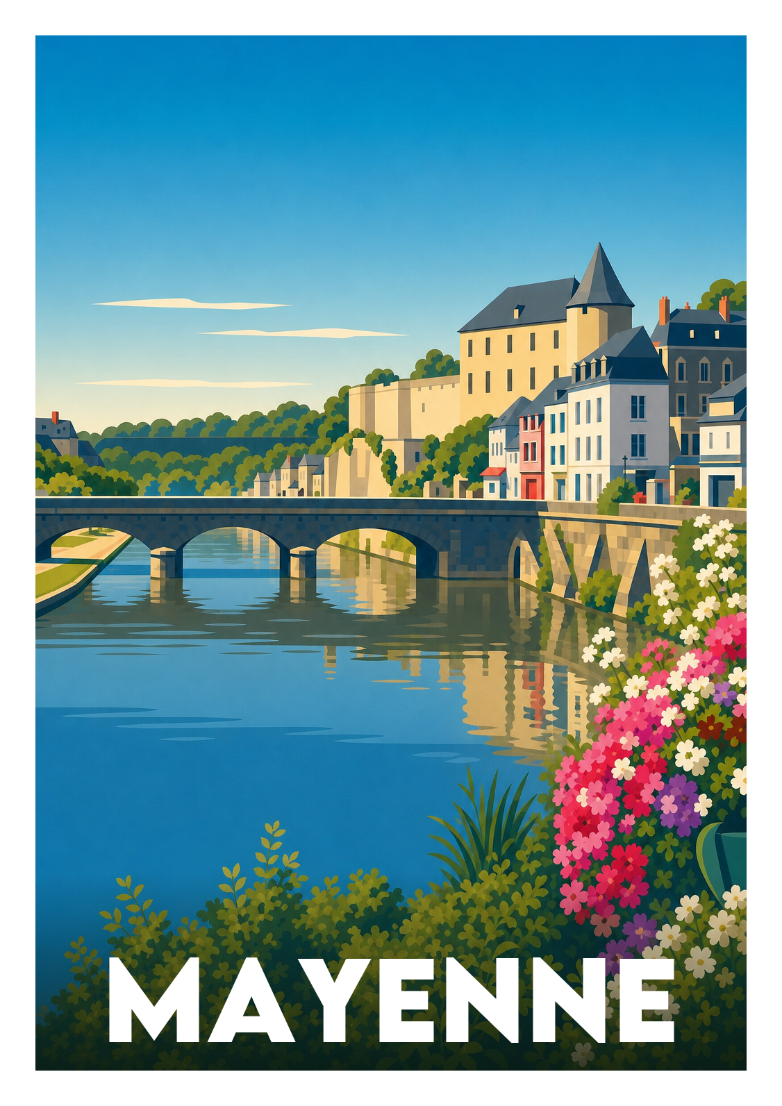 Affiche souvenir de Mayenne – image brute sans cadre