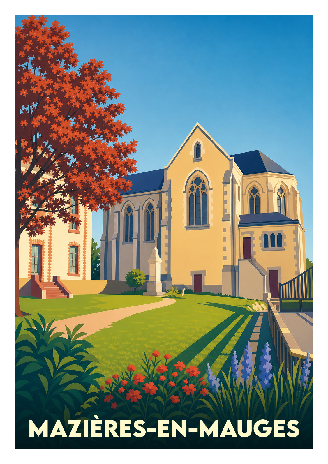 Affiche souvenir de Mazières-en-Mauges – image brute sans cadre