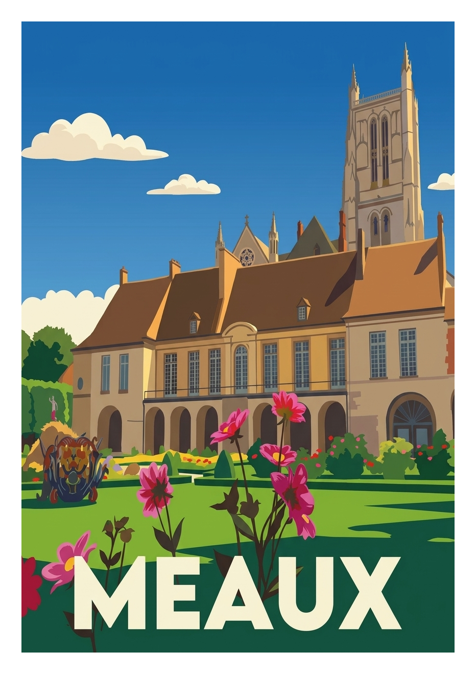 Affiche souvenir de Meaux – image brute sans cadre