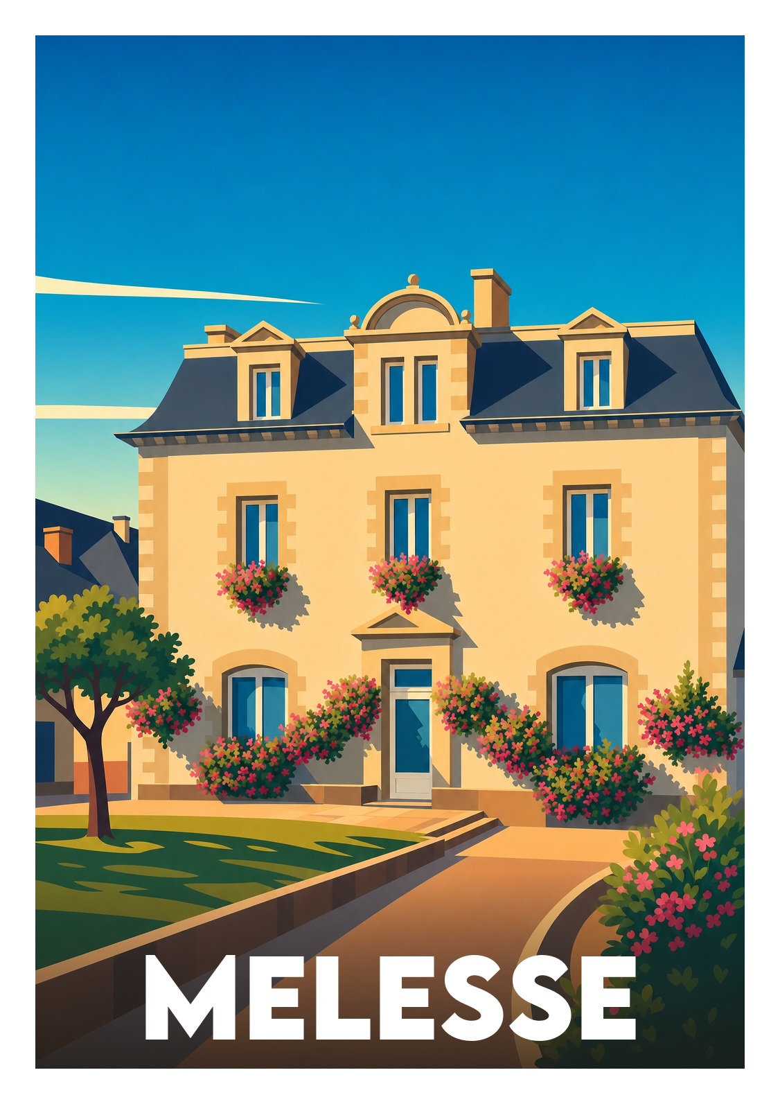 Affiche souvenir de Melesse – image brute sans cadre