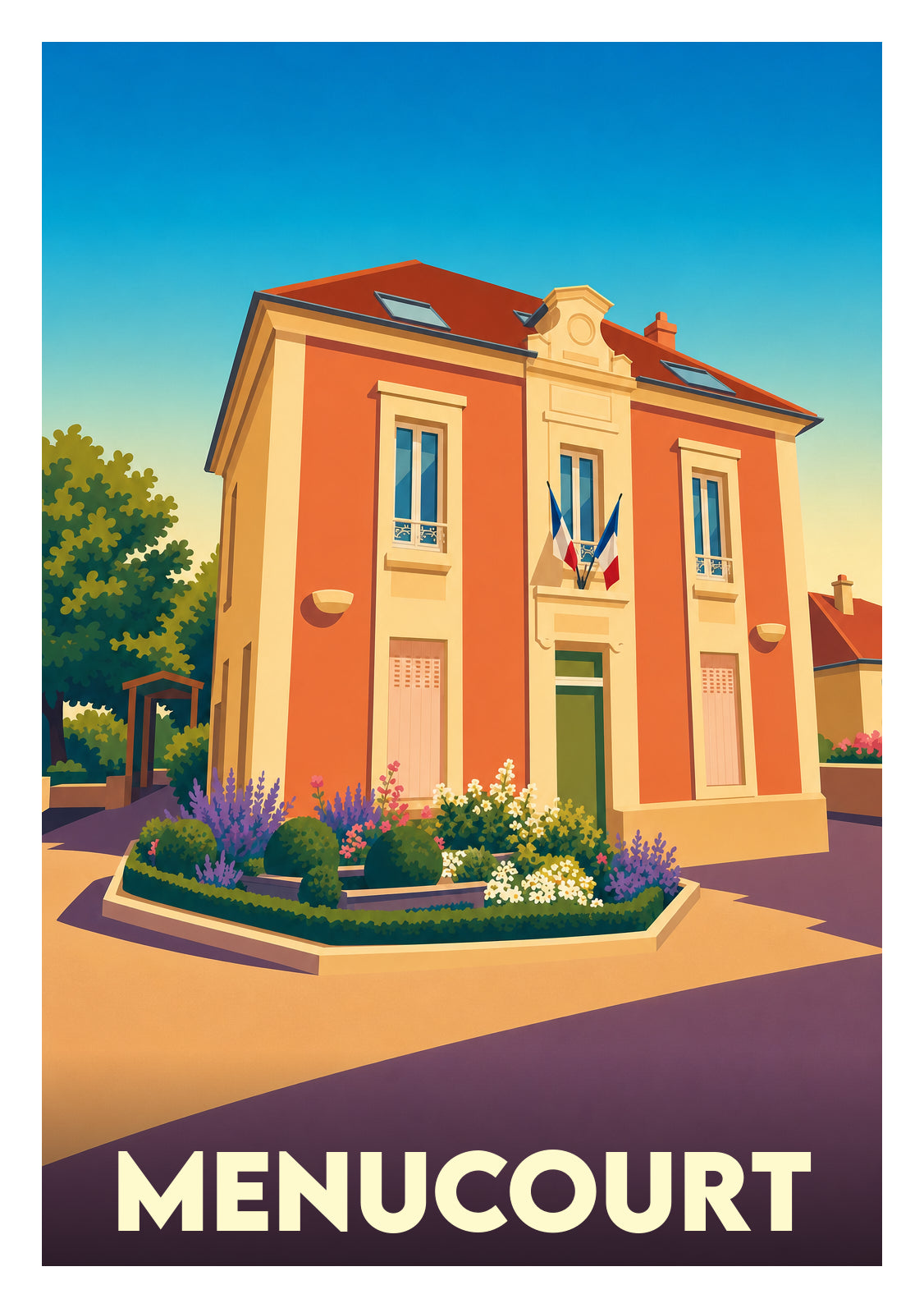 Affiche souvenir de Menucourt – image brute sans cadre