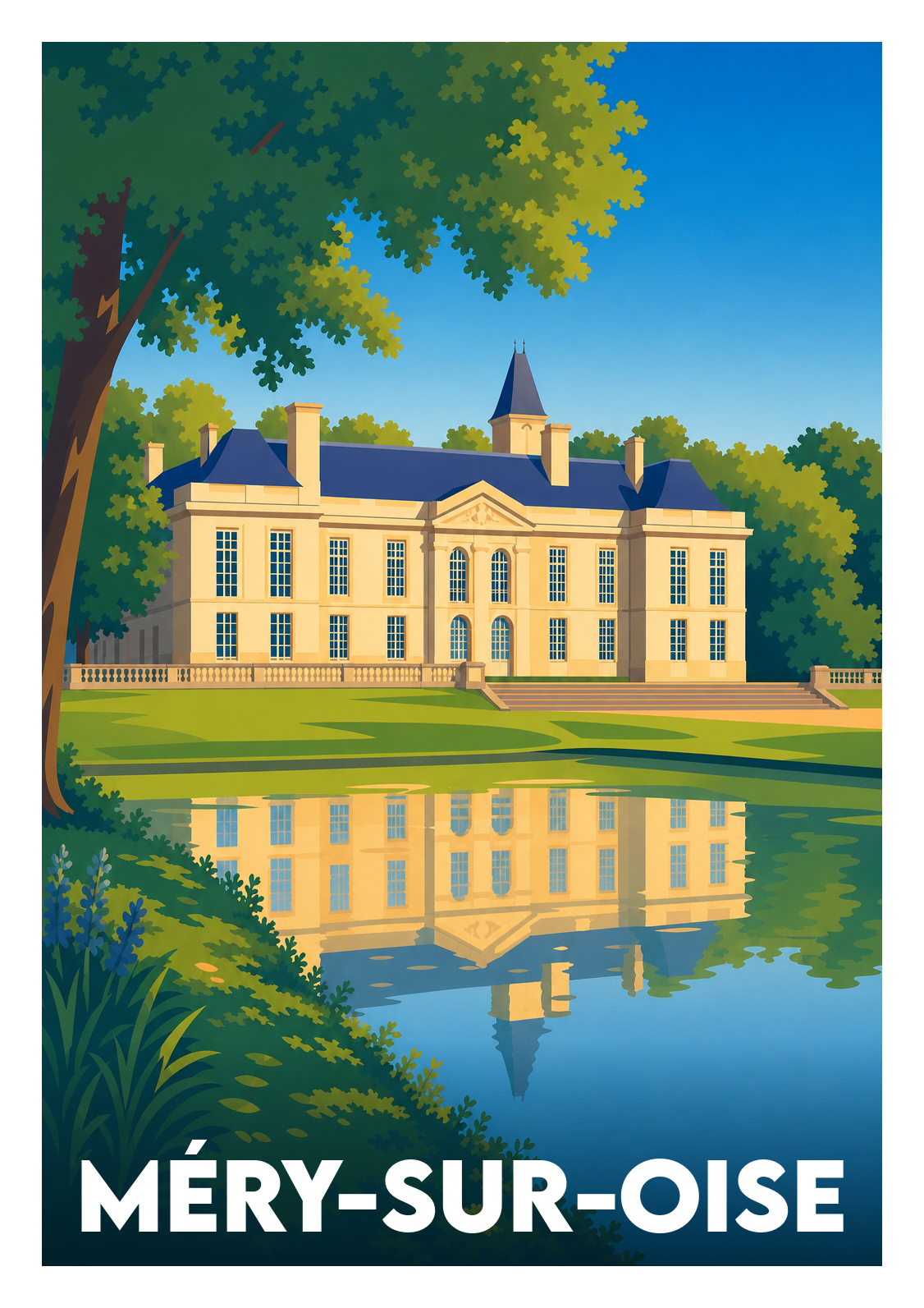 Affiche souvenir de Méry-sur-Oise – image brute sans cadre